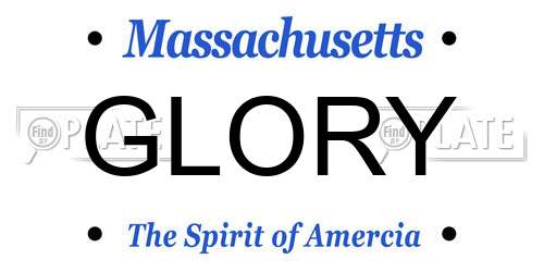 GLORY Massachusetts License Plate