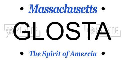 GLOSTA Massachusetts License Plate