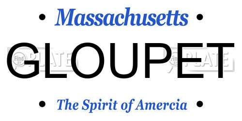 GLOUPET Massachusetts License Plate