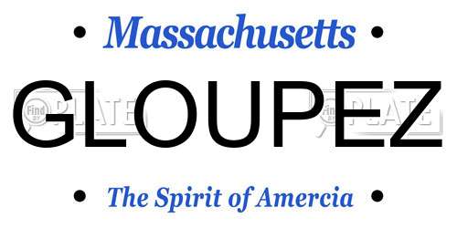 GLOUPEZ Massachusetts License Plate