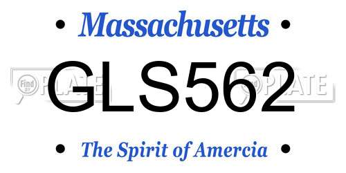 GLS562 Massachusetts License Plate
