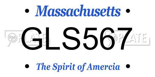 GLS567 Massachusetts License Plate