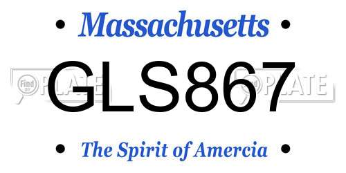 GLS867 Massachusetts License Plate
