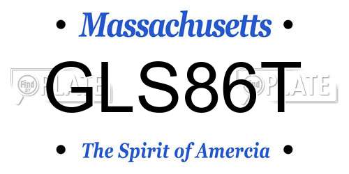 GLS86T Massachusetts License Plate