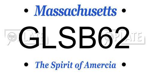GLSB62 Massachusetts License Plate