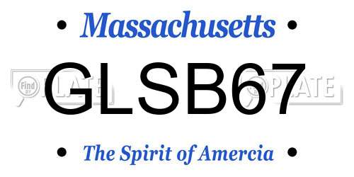 GLSB67 Massachusetts License Plate