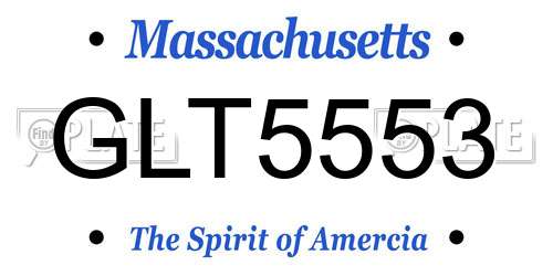GLT5553 Massachusetts License Plate