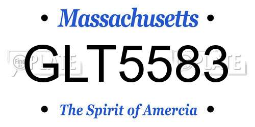 GLT5583 Massachusetts License Plate