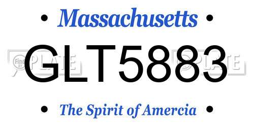 GLT5883 Massachusetts License Plate