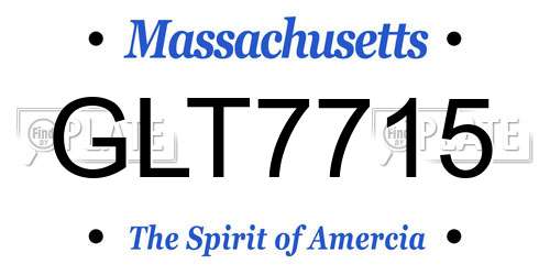 GLT7715 Massachusetts License Plate