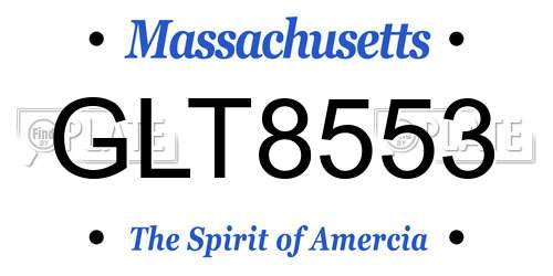 GLT8553 Massachusetts License Plate