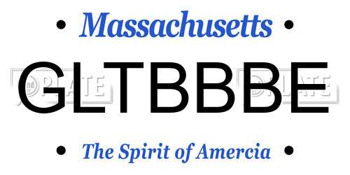 GLTBBBE Massachusetts License Plate