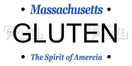 GLUTEN Massachusetts License Plate