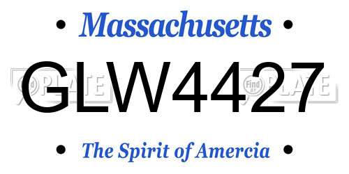 GLW4427 Massachusetts License Plate