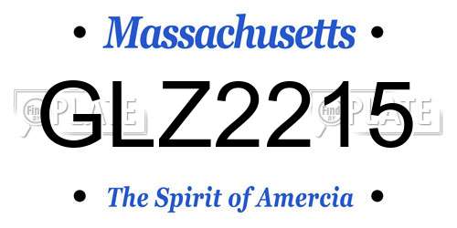 GLZ2215 Massachusetts License Plate