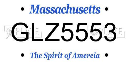 GLZ5553 Massachusetts License Plate