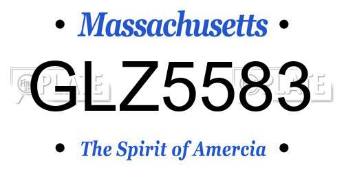 GLZ5583 Massachusetts License Plate