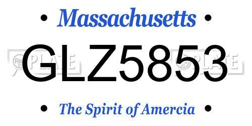 GLZ5853 Massachusetts License Plate