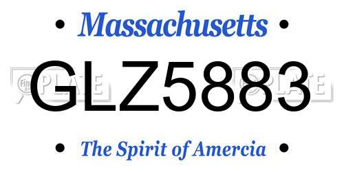GLZ5883 Massachusetts License Plate