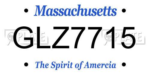 GLZ7715 Massachusetts License Plate