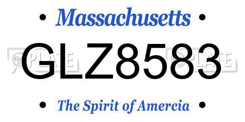 GLZ8583 Massachusetts License Plate