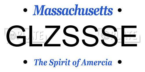 GLZSSSE Massachusetts License Plate