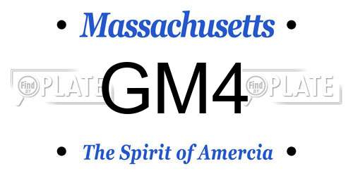 GM4 Massachusetts License Plate