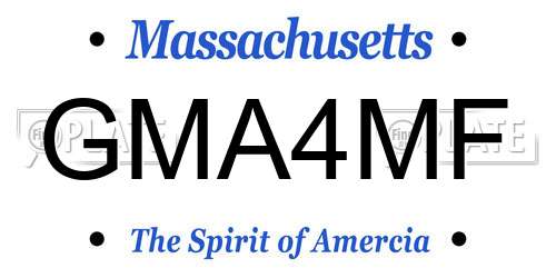 GMA4MF Massachusetts License Plate