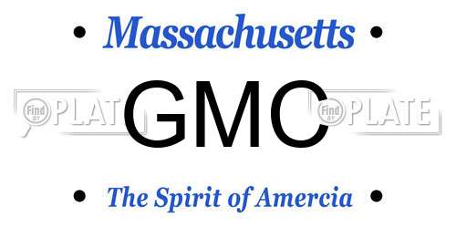 GMC Massachusetts License Plate
