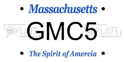 GMC5 Massachusetts License Plate