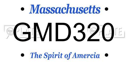 GMD320 Massachusetts License Plate