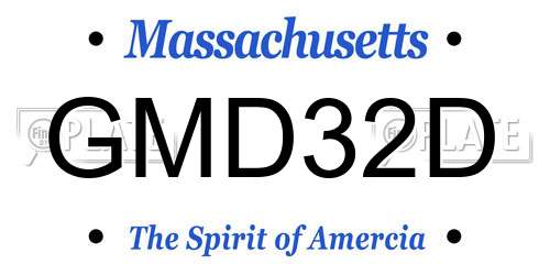 GMD32D Massachusetts License Plate
