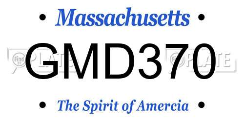 GMD370 Massachusetts License Plate