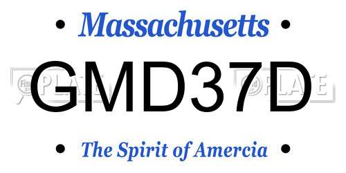 GMD37D Massachusetts License Plate