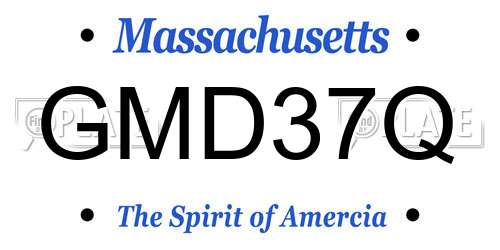 GMD37Q Massachusetts License Plate