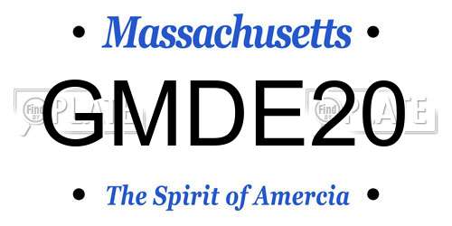GMDE20 Massachusetts License Plate
