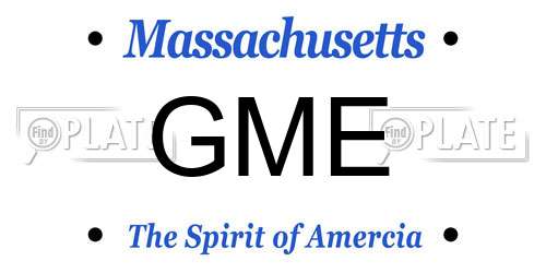 GME Massachusetts License Plate