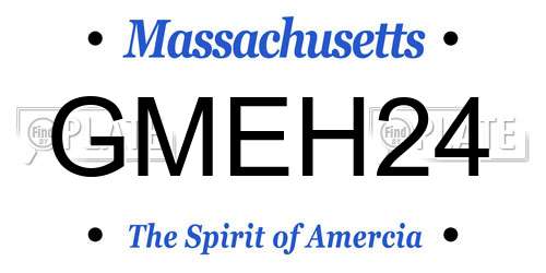 GMEH24 Massachusetts License Plate