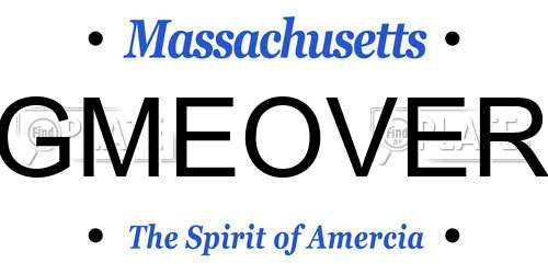GMEOVER Massachusetts License Plate