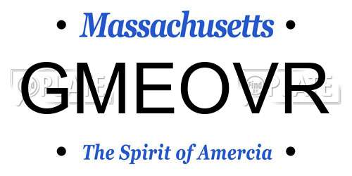 GMEOVR Massachusetts License Plate