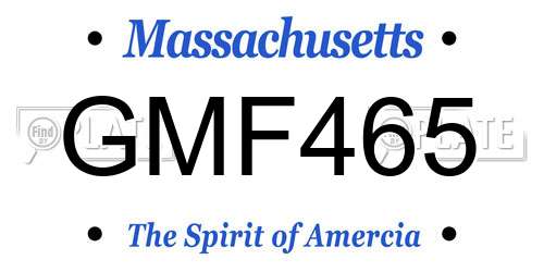 GMF465 Massachusetts License Plate