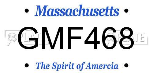 GMF468 Massachusetts License Plate