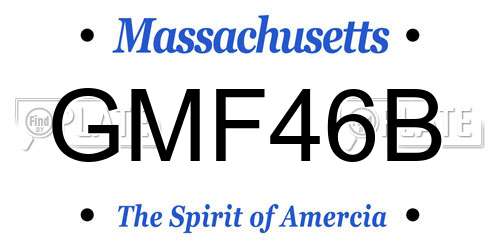 GMF46B Massachusetts License Plate