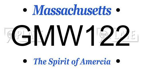 GMW122 Massachusetts License Plate