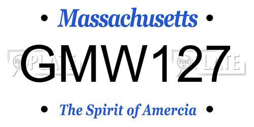 GMW127 Massachusetts License Plate