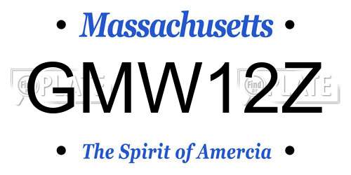 GMW12Z Massachusetts License Plate