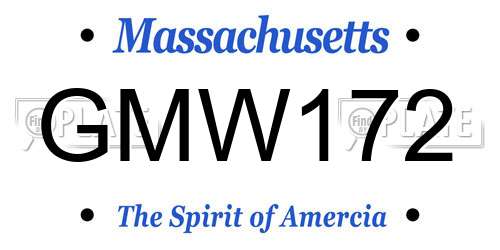 GMW172 Massachusetts License Plate