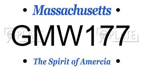 GMW177 Massachusetts License Plate