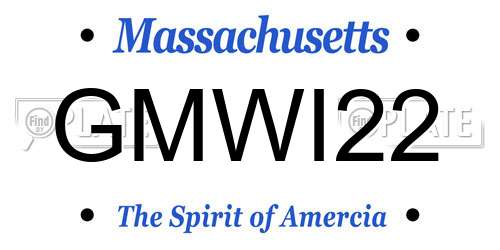 GMWI22 Massachusetts License Plate
