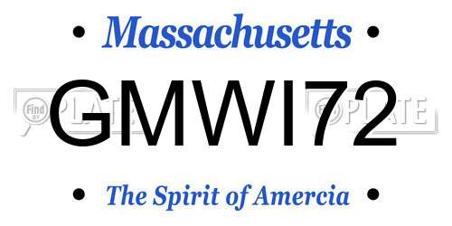 GMWI72 Massachusetts License Plate
